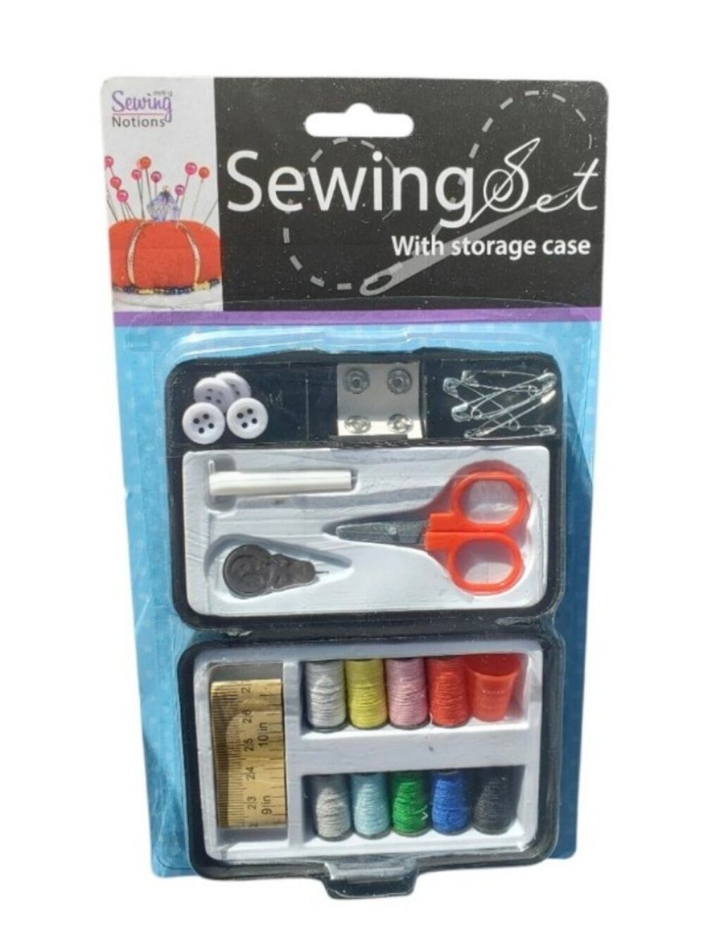 Sewing Notions Sewing Set with Storage Case Measuring Tape, Scissors Travel